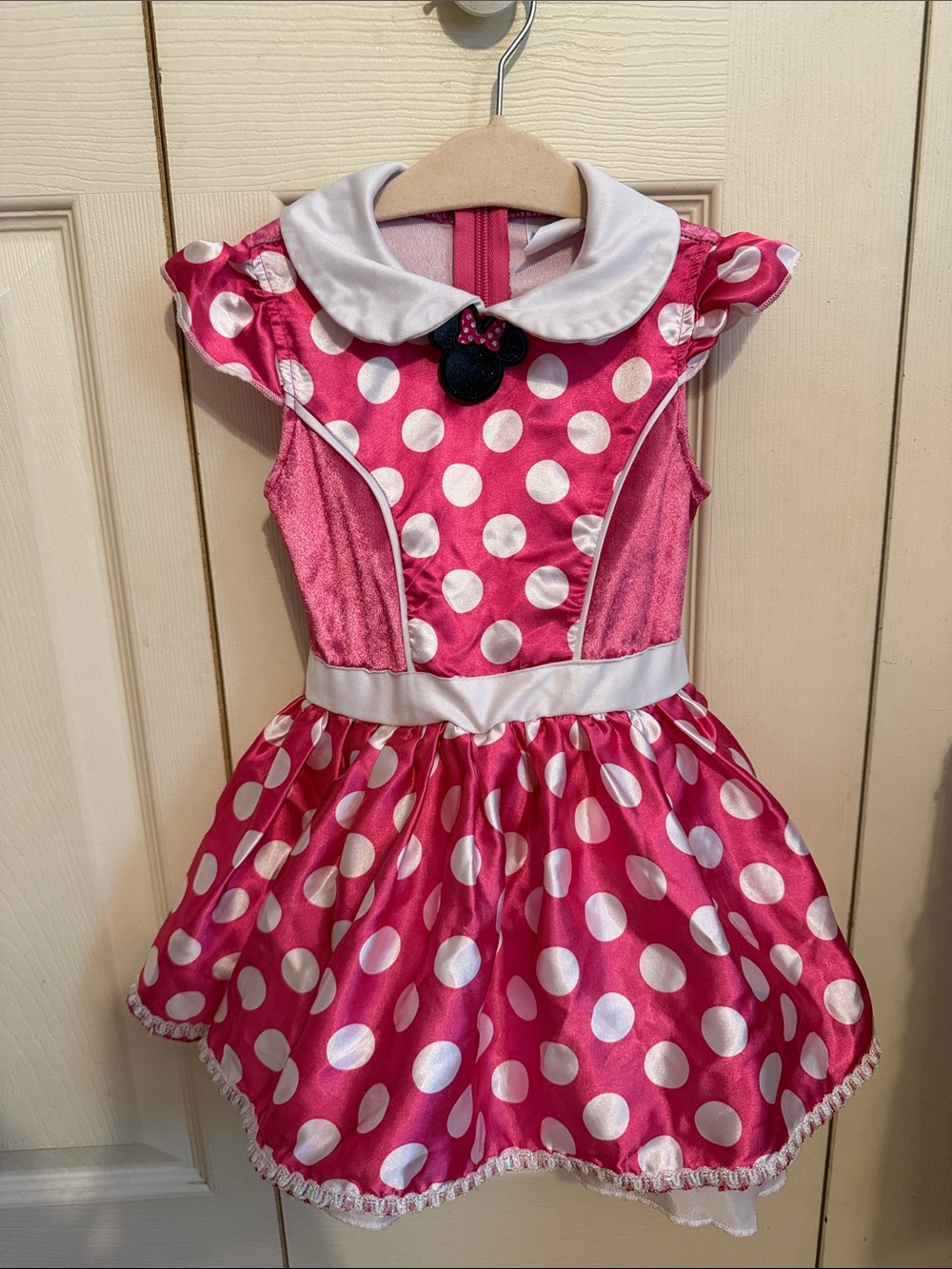Disney Pink Polka Dot Minnie Costume Dress with White Accents